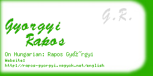 gyorgyi rapos business card